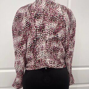 Express Leopard Print Faux Wrap Top Multi Color